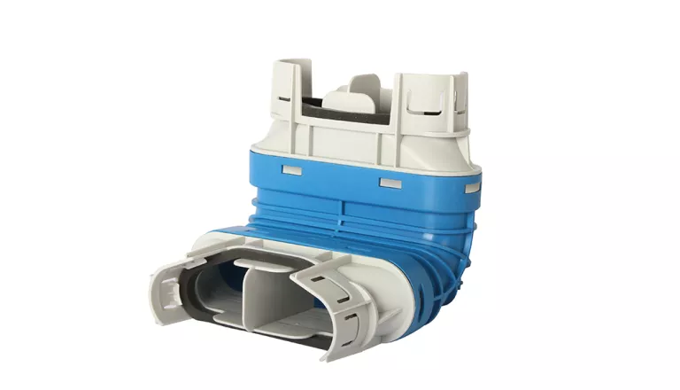 Verticale bocht 90° voor 132x52 mm vlak onder