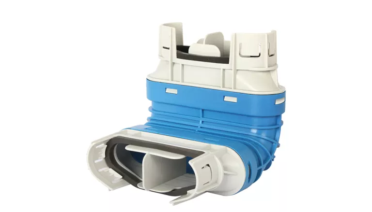 Verticale bocht 90° slang 132x52 mm 180°