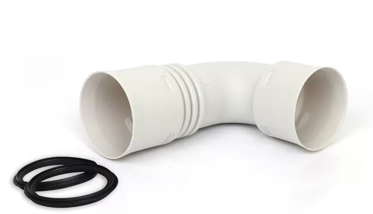 Coude plastique 90° pour tuyau flexible 90 mm