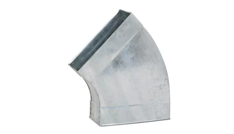 Horizontale bocht 45° 220x80 mm rond galva