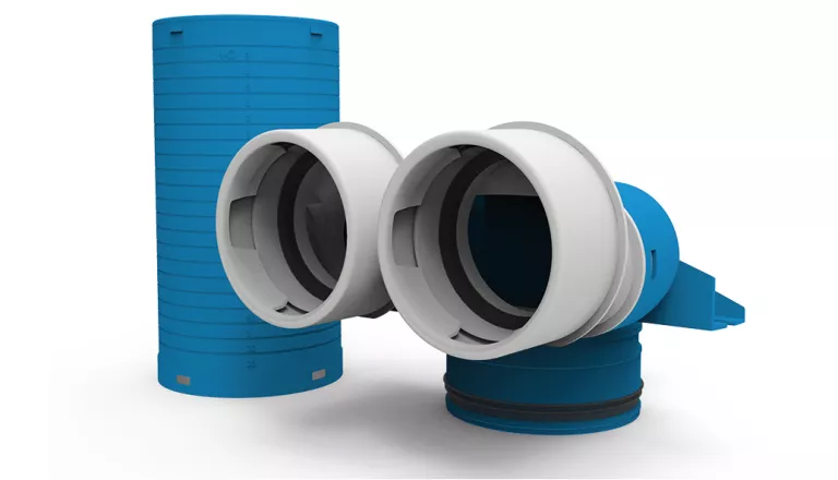 Ventielcollector 2xØ90 mm-125 mm 90° met huls