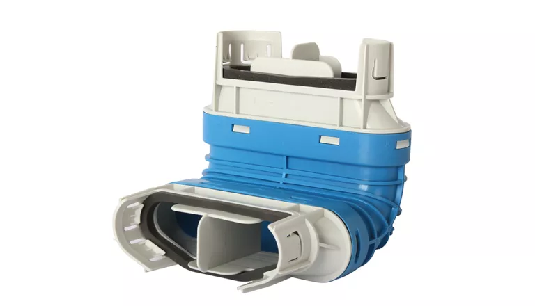 Verticale bocht 90° voor132x52 mm ovaal onder